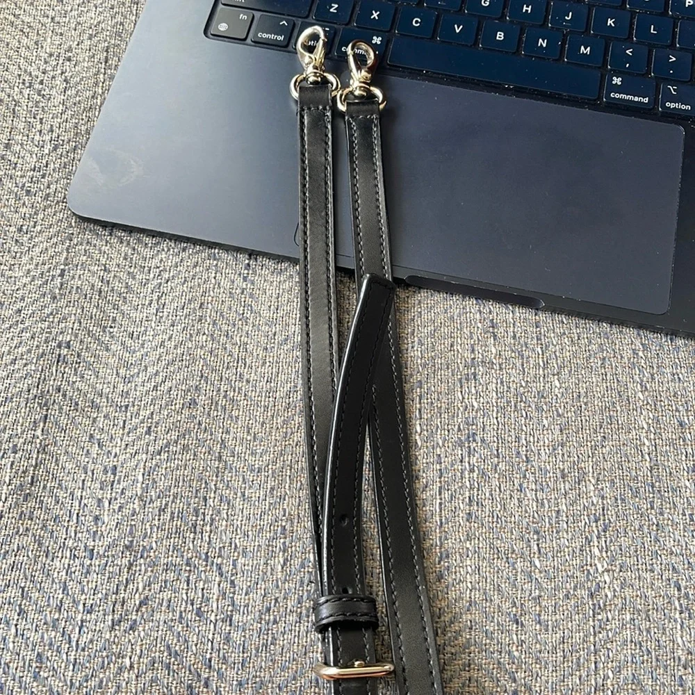 kate spade Black Leather Adjustable Crossbody Strap with Gold Hardware - Picture 10 of 13
